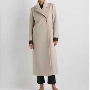 Quince Cream Double-Breasted Coat